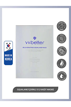 Rejuvenating Squalane Mask Yüz Maskesi Centella Asiatica Madecassoside Hyaluronic Acid Kore 5'li