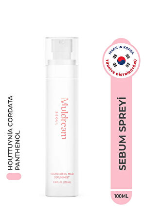 Vegan Green Mild Serum Mist Hassas Ve Akneli Cilt Sebum Dengeleyici Sprey Serum Kore 100ml