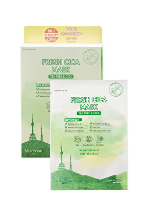 Fresh Cica Mask Kağıt Yüz Maskesi Gözenek Sıkılaştırıcı Çay Ağacı Yağı Sebum Dengeleyici Kore 25ml