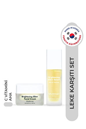 Cilt Tonu Dengeleyici Ve Leke Karşıtı Bakım Seti - Aha Ve C Vitamini Içerikli Krem & Serum