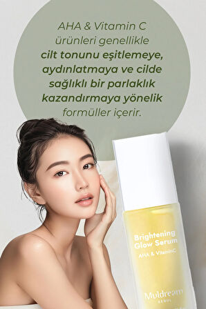 Cilt Tonu Dengeleyici Ve Leke Karşıtı Bakım Seti - Aha Ve C Vitamini Içerikli Krem & Serum