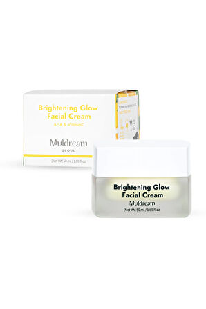 Brightening Glow Facial Cream Aha Ve C Vitamin Canlandırıcı Aydınlatıcı Nemlendirici Krem Kore 50ml