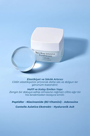 Turn Over Intensive Facial Cream Niacinamide Ve Peptid Sıkılaştırıcı Nemlendirici Krem Kore 50ml