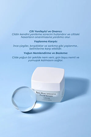 Turn Over Intensive Facial Cream Niacinamide Ve Peptid Sıkılaştırıcı Nemlendirici Krem Kore 50ml