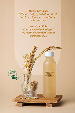 Glow Rice Toner Hassas Ve Kuru Cilt Aydınlatıcı Onarıcı Tonik Pirinç Kepeği Yağı Kore 150ml