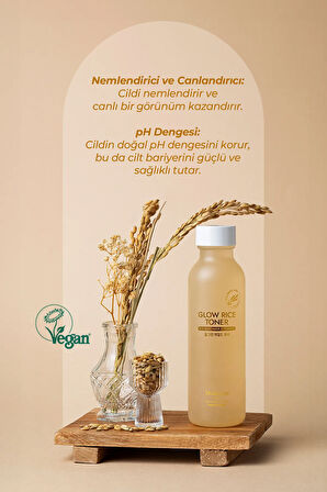 Glow Rice Toner Hassas Ve Kuru Cilt Aydınlatıcı Onarıcı Tonik Pirinç Kepeği Yağı Kore 150ml
