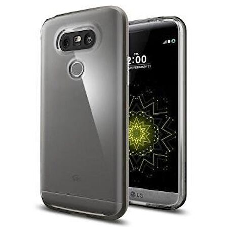 Spigen LG G5 ile Uyumlu Kılıf Neo Hybrid Crystal Gun Metal