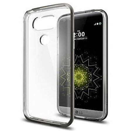 Spigen LG G5 ile Uyumlu Kılıf Neo Hybrid Crystal Gun Metal