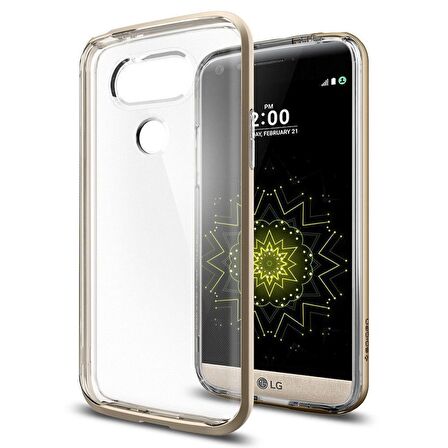 Spigen LG G5 ile Uyumlu Kılıf Neo Hybrid Crystal Champagne Gold