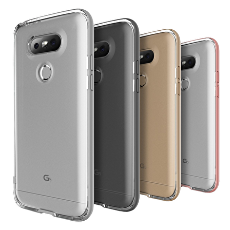 Verus LG G5 ile Uyumlu Crystal Bumper Kılıf Light Silver