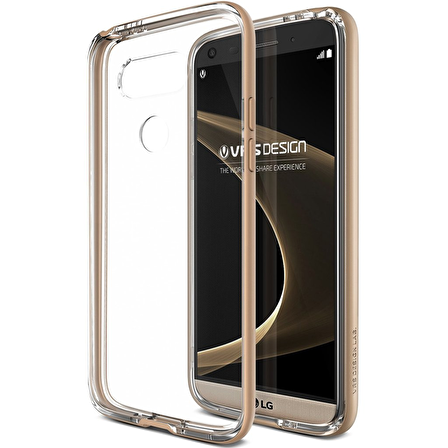 Verus LG G5 ile Uyumlu Crystal Bumper Kılıf Shine Gold
