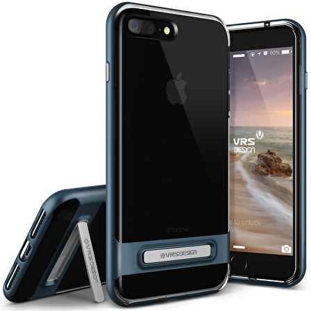 VRS Design iPhone 8 Plus / 7 Plus Crystal Bumper Kılıf Steel Blue
