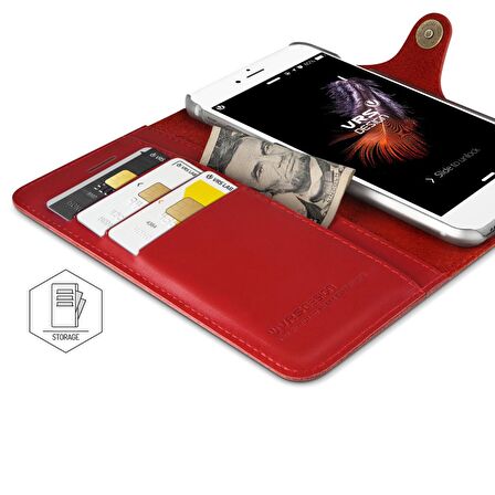 VRS Design iPhone 8 Plus /7 Plus Native Diary Kılıf Wine