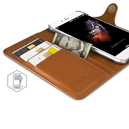 VRS Design iPhone 8 Plus / 7 Plus Native Diary Kılıf Brown