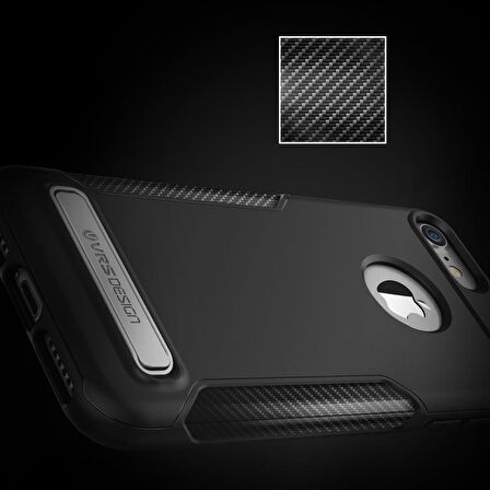 VRS iPhone 7 Carbon Fit Kılıf Black