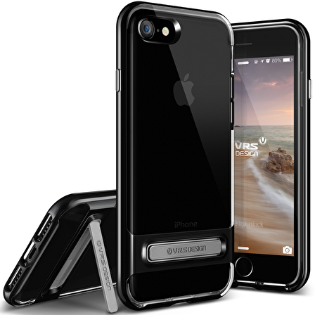 VRS Design iPhone 8/7 Crystal Bumper Kılıf Jet Black