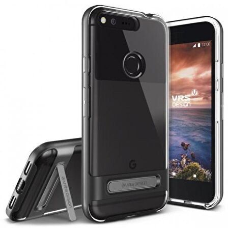 VRS Design Google Pixel XL ile Uyumlu Crystal Bumper Kılıf Dark Silver
