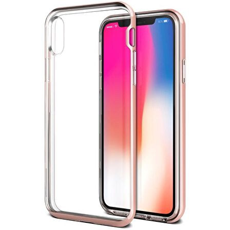 VRS Design iPhone X Crystal Bumper Kılıf Rose Gold