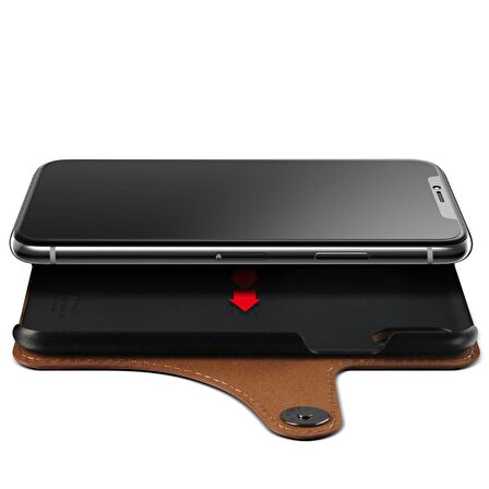 VRS Design iPhone X Daily Diary Kılıf Brown