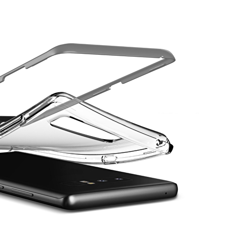 VRS Galaxy Note 8 Crystal Bumper Kılıf Light Silver