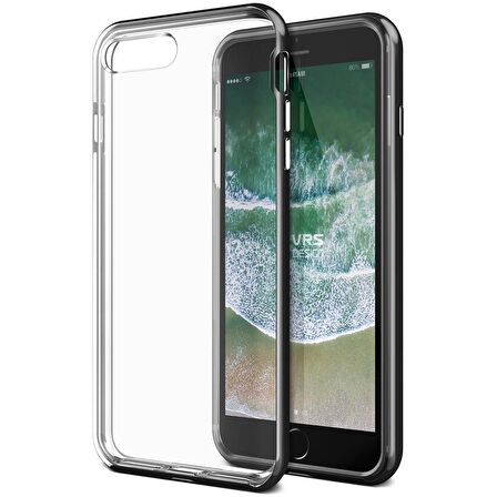 VRS iPhone 8 Plus/7 Plus New Crystal Bumper Kılıf Metallic Black