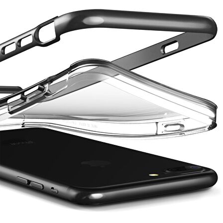 VRS iPhone 8 Plus/7 Plus New Crystal Bumper Kılıf Metallic Black