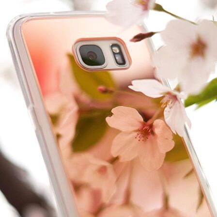 Ringke Mirror Fusion Galaxy S7 Edge ile Uyumlu Aynalı Kılıf Rose Gold