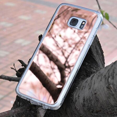 Ringke Mirror Fusion Galaxy S7 Edge ile Uyumlu Aynalı Kılıf Rose Gold