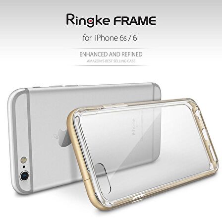 Ringke Frame iPhone 6s/ 6 ile Uyumlu Çerçeveli Bumper Kılıf Royal Gold