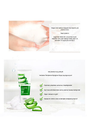 Cleansing Foam Aloe Vera Özlü Derin Temizleyici Nemlendirici Yüz Temizleme Köpük Kore 150ml