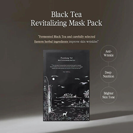 Pyunkang Yul Black Tea Revitalizing Mask Pack - Siyah Çay Canlandırıcı 10’lu Maske Paketi