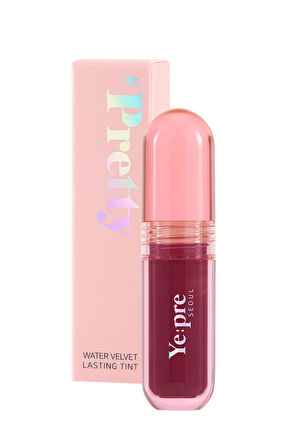 Gün Boyu Kalıcı, Kadife Dokulu, Mat, Kore Lip Tint – Pretty Water Velvet Tint 2.6g (FUCHSİA RED)
