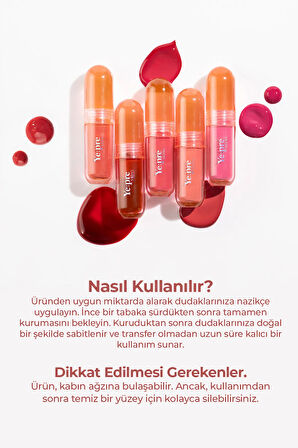 Gün Boyu Kalıcı, Kadife Dokulu, Mat Kore Lip Tint – Pretty Water Velvet Tint 2.6g (CLASSİC RED)