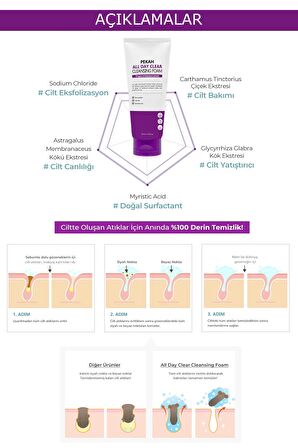 PEKAH 10 Farklı Bitki Özüyle Formüle Edilen Nemlendirici Yüz Ve Makyaj Temizleme Köpüğü 120ml