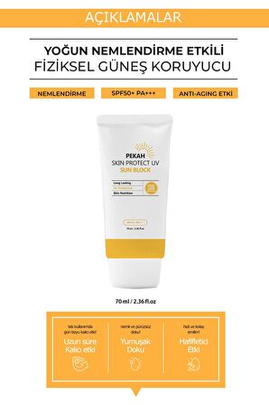 PEKAH Skin Protect Uv Sun BlockYoğun Nemlendirme Etkili Fiziksel Güneş Koruyucu 70ml 