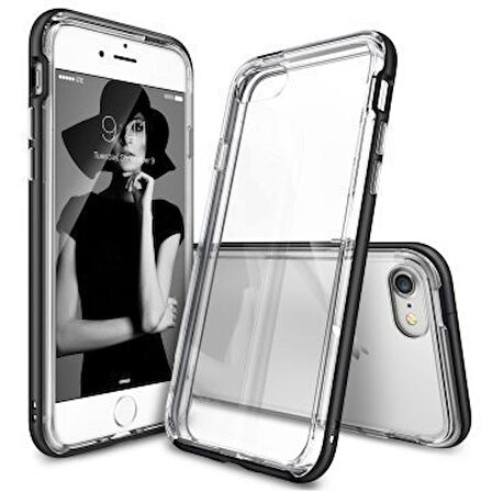 Ringke Frame iPhone 7 ile Uyumlu Çerçeveli Bumper Kılıf Sf Black