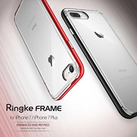 Ringke Frame iPhone 7 ile Uyumlu Çerçeveli Bumper Kılıf Blaze Red