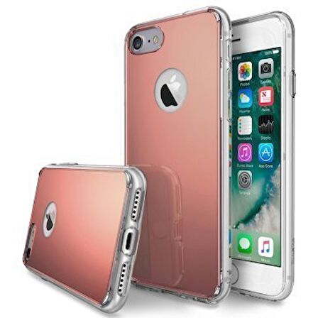 Ringke Mirror Fusion iPhone 7 ile Uyumlu Aynalı Kılıf Rose Gold