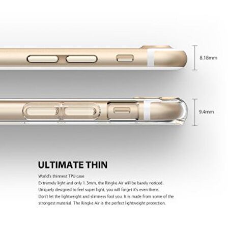 Ringke Air iPhone 7/8 Plus ile Uyumlu KIlıf Clear Ultra Hafif Esnek İnce Şeffaf Transparan