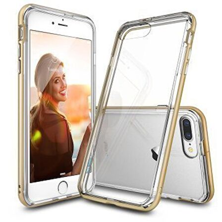 Ringke Frame İphone 7 Plus ile Uyumlu Çerçeveli Bumper Kılıf Royal Gold