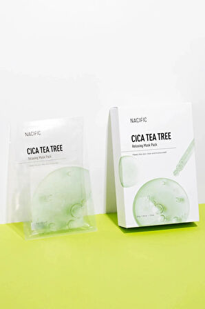 Nacific Cica & Çay Ağacı Özlü Kağıt Maske – Hassas ve Akneye Eğilimli Ciltler İçin Sebum Dengeleyen