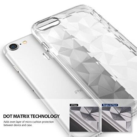 Ringke Air Prism 3D Elmas Yansıması iPhone 7/8 Plus ile Uyumlu KIlıf Clear Ultra Hafif Esnek İnce Şeffaf Transparan
