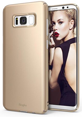 Ringke Slim Galaxy S8 Plus ile Uyumlu Kılıf Royal Gold