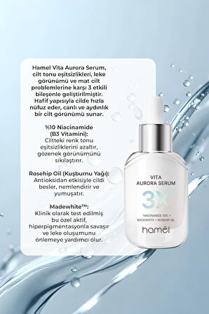 3X Vita Aurora Serum %10 Niacinamide Koyu Leke Karşıtı Cilt Tonu Eşitleyici Serum Kore 30ml