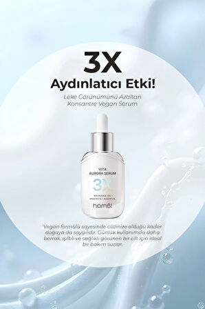 3X Vita Aurora Serum %10 Niacinamide Koyu Leke Karşıtı Cilt Tonu Eşitleyici Serum Kore 30ml