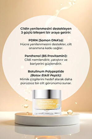 3X PDRN Botul Ceramic Cream Somon DNA Botoks Etkili Doku Onarıcı Krem Kore 50ml