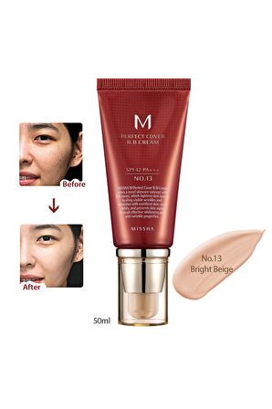 Yoğun Kapatıcılık Sunan Nemlendirici BB Krem 50ml  M Perfect Cover BB Cream SPF42/PA+++ No: 13