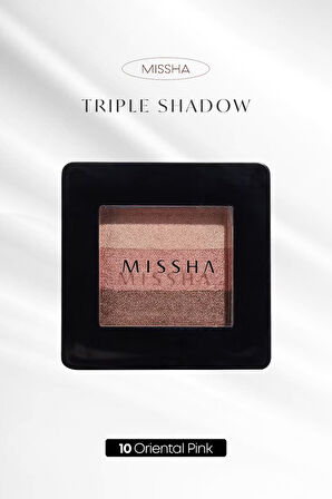 Yumuşak Dokulu, Dökülme Yapmayan 3 Renkli Göz Farı Triple Shadow (No.10 Oriental Pink)