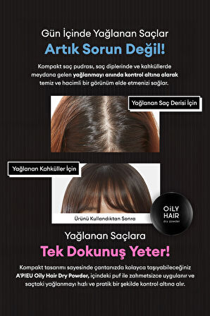 Yağ Kontrolü Sağlayan Kompakt Saç Pudrası A'PIEU Oily Hair Dry Powder