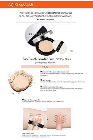 Pürüzsüz Görünüm Sağlayan Kompakt Pudra Pro-Touch Powder Pact SPF25 No.23